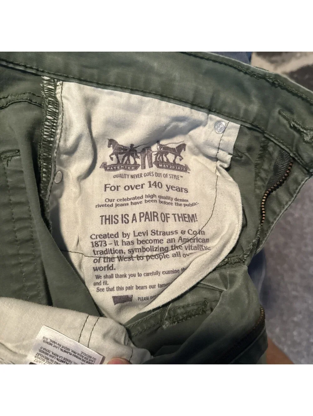 Men's Olive Green Levi's Straight leg sz 32/32 511's